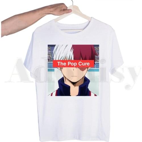 Boku No Hero My Hero Academia Shoto Todoroki Anime Tshirts Men Fashion Summer T-shirts Tshirt Top Tees Streetwear Harajuku Funny