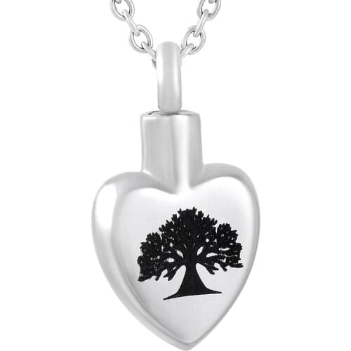 IJD9815 Tree of Life Hearts Cremation Urn Keepsake Memorial Stash Pendant Locket Necklace Capsule Jewelry