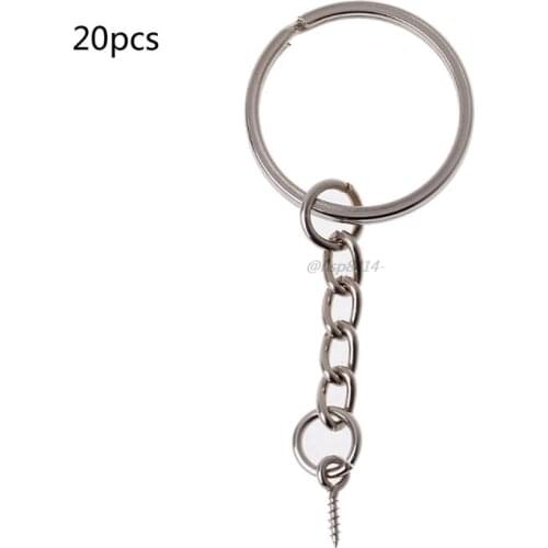 20Pcs Screw Eye Pin Key Chains With Open Jump Ring Chain Extender DIY Jewelry Making Tool Ring Keychain