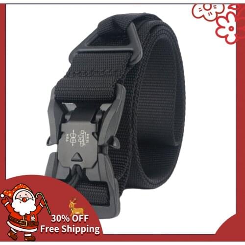 2020 Brand New Magnetic Quick Release Buckle Nylon Braided Tactical Belt Men Multifunction Cobra Shape Belt Canvas Waistband
