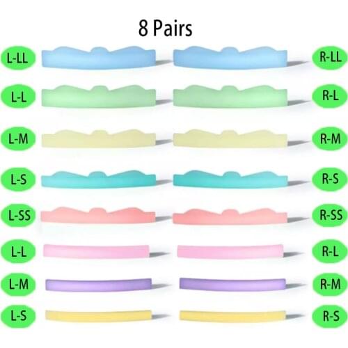 8Pairs Curlers Curl Silicone Pads Set Eyelash Lifting Kit Accessories Y Eyelashes Brush Clean Comb Eye Lash Extension Perm Tools