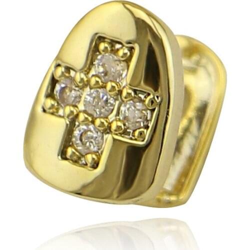 1pcs Hip Hop Single Tooth Grillz Cap Halloween Jewelry Bling Custom Teeth Rhinestone dental grills