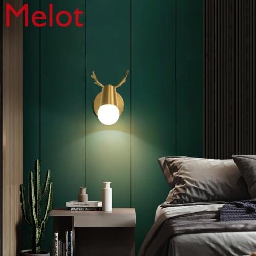 Wall Lamp Light Luxury Deer Head Bathroom Bathroom Cabinet Mirror Headlight Minimalist Creative Antlers Bedroom Bedside Lamp