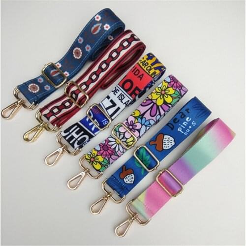 New Nylon Colored Belt Bags Strap Accessories For Women Rainbow Adjustable Shoulder Hanger Handbag Straps Decorative Handle