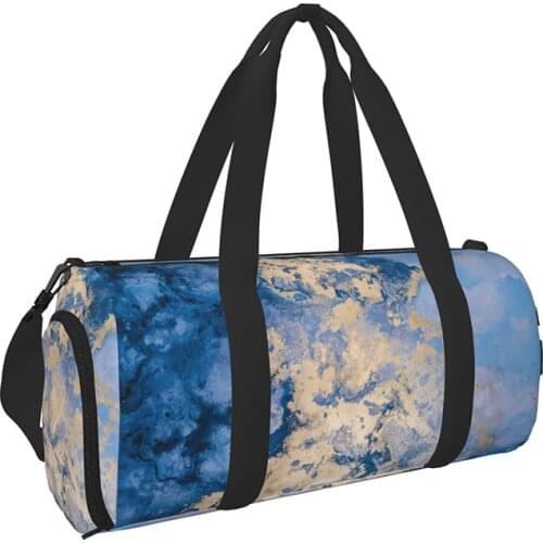 Printing Polyester Women Men Fitness Backpack Outdoor Shoulder Sports Workout Training Sack With Shoes Compartment Sportbag