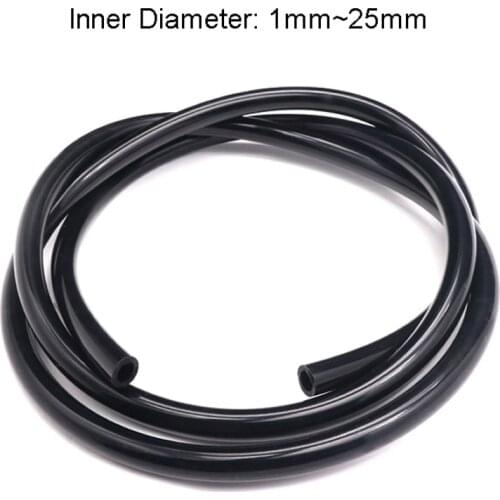1/2/5/10Meter Black Food Grade Silicone Flexible Tubing ID 1mm x OD 3mm - ID 25mm x OD 31mm High Temp Resistance Hose