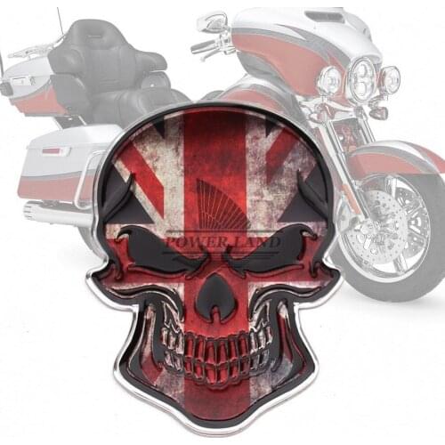 Universal for Car Motorcycles Car Styling Refitting Aluminum Car Motorcycle The Union Flag Flag Skull Decal Sticker Badge Emblem
