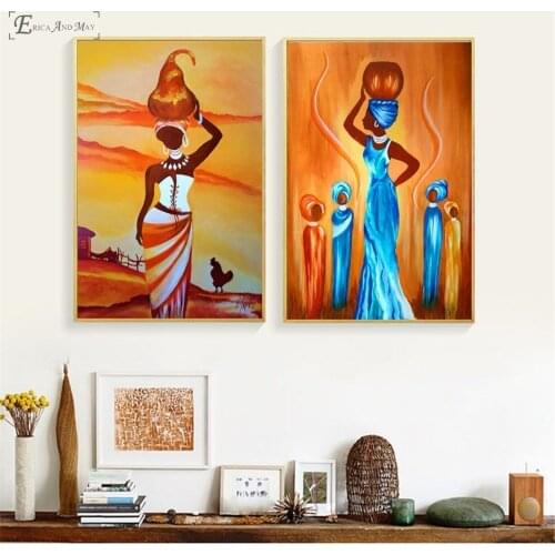African Women Life Vintage Style Vintage Poster Prints Oil Painting On Canvas Wall Art Murals Pictures For Living Room