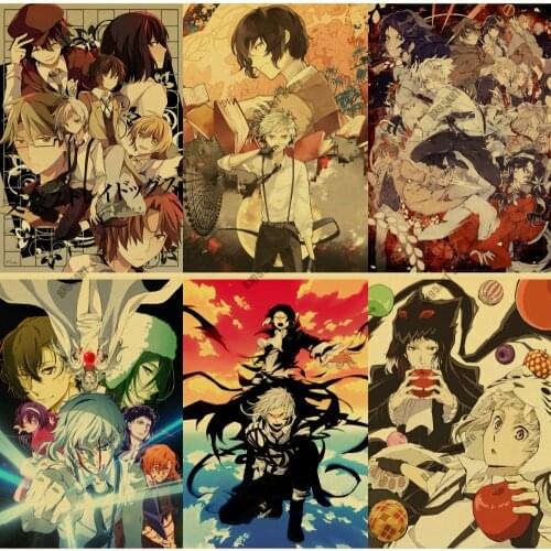 Japanese Cartoon Anime Canvas Painting Bungo Stray Dogs Wall Art Nordic Posters and Prints Pictures for Living Room Decor