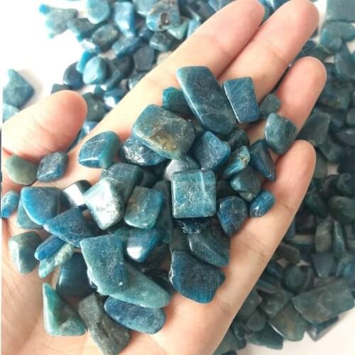 100g Natural Small Size Blue Apatite Polished Stones Crystal Gravel Natural Gemstone Specimen Decoration Natural Quartz Crystals
