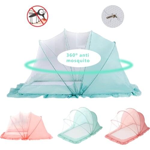 2021 Brand New Portable Foldable Baby Kids Infant Bed Dot Mosquitos Net Tent Crib Sleeping Cushion Collapsible Portable