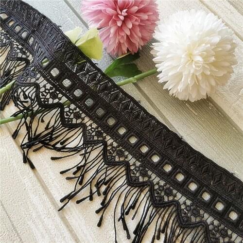 5 Yards Irregular Fringe Geometry Lace trim Crochet Tassel Trim For Bracelet, Scarf, Curtain, Lampshade Trim Supply, Gothic