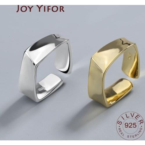 925 Sterling Silver Rings For Women Minimalist Irregular Gold Ring Anillos Plata 925 Para Mujer Bague Argent Jewellery