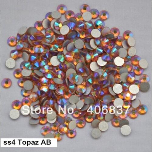 Free Shipping! 1440pcs/Lot, ss4 (1.5-1.7mm) Topaz AB Flat Back Nail Art Glue On Non Hotfix Rhinestones