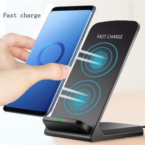 10W QI Wireless Fast Charger Charging Dock Stand Holder Vertical Double Coil Wireless Charger For iPhone X Xs Max XR 8 LN