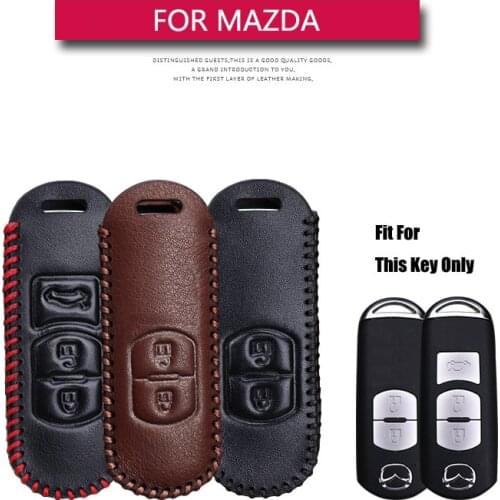 Real Leather Car Key Cover Case For Mazda CX30 CX5 2 3 5 6 CX9 CX7 GJ Axela Demio CX-5 Key Ring Holder Shell Auto Accessories
