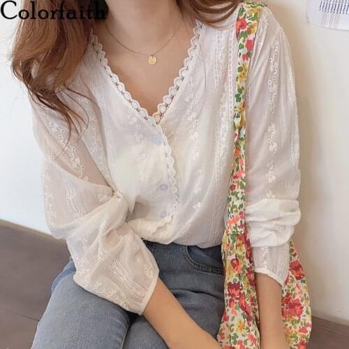 Блузки с вышивкой Colorfaith China At AliExpress