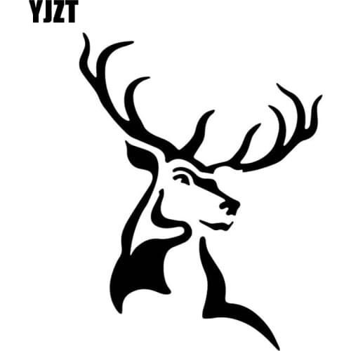 YJZT 12.1CM*15.9CM Deer Head Decorate Body Of Car Vinyl Decal Accessories Car Sticker Black/Silver C4-2032