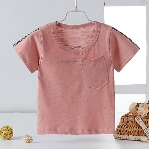 2020 Kids Tops Baby Boys Cotton Short Sleeve t-shirt Tees girls Children Casual Fashion color clothes baby boys girls tees