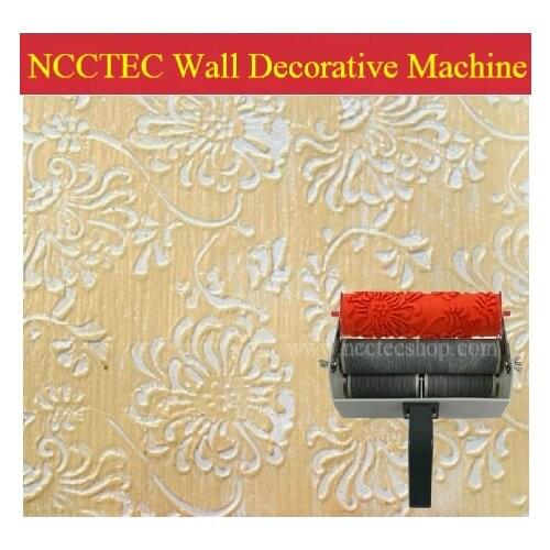 A combo of 7'' NCCTEC two double color wall paint decorative machine with 1 pcs of 180mm Chrysanthemum decorative roller