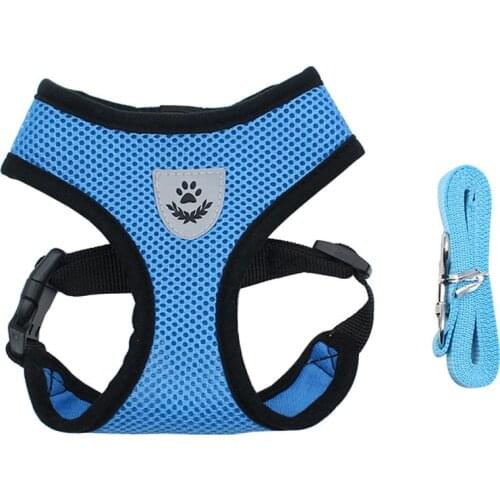 Dog Harness and Leash Set Breathable Safety Dogs Cat Harnesses Vest for Small Medium Puppy Chest Strap Pug Chihuahua Bulldog