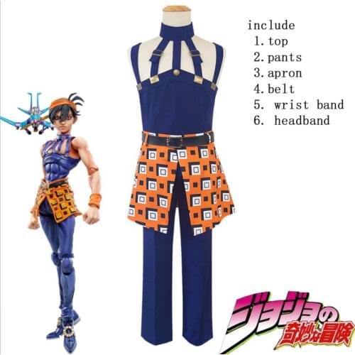 Anime JoJos Bizarre Adventure Cosplay Costume Ghira Narancia Uniforms Men Women Cosplay Outfit Dress Halloween costume