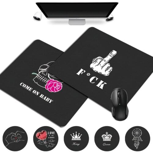 Mouse Pad Small Size 25x21cm Durable PU Leather White Image Pattern Smooth Game Mouse Mat Waterproof Office Desk Accessories