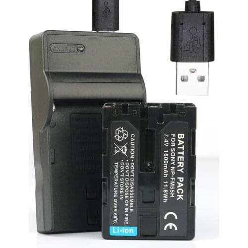 LANFULANG NP-FM55H Battery and USB Charger For Sony Camcorder/Camera CCD-TRV408 DCR-DVD100 DCR-DVD200 DCR-HC88