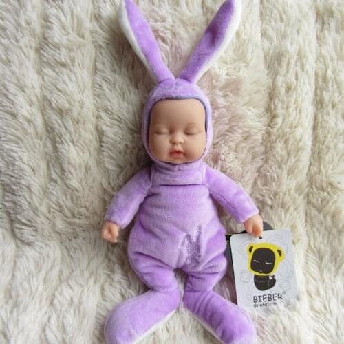 Wholesale Doll reborn baby vinyl bieber purple baby rabbit baby doll BERP006