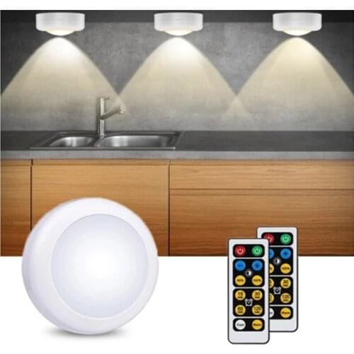 Led Cabinet Light White+Warm Light Color Remote Control Wireless Dimmable LED Night Lamps Battery Light For Closet Kitchen Stair