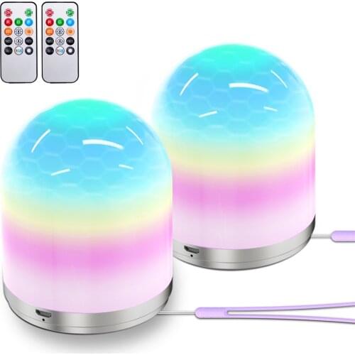 Smart LED Night Light Rechargeable Remote Control Bedside Lamp Light Dimmable RGB Color Change