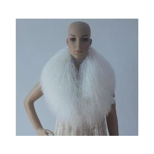 Genuine tibet lamb fur collar ultralarge 110cmX25cm full pelt white black mongolian fur collar customize