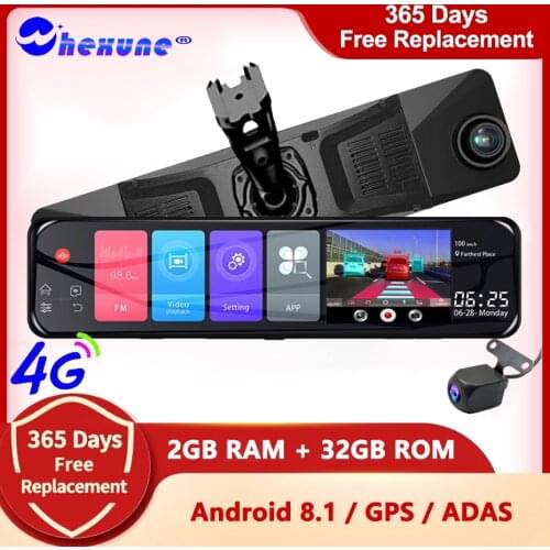 WHEXUEN 12 Inch Android 8.1 2GB+32GB ADAS 10 in 1 DashCam Car DVR Mirror Camera 4G WIFI GPS Bluetooth FHD 1080P Video Recorder