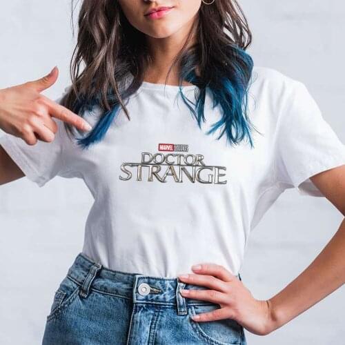 Doctor Strange Printed Aesthetic Women Tshirt Casual Summer Marvel Short Sleeve Disney Tee Tops Dropship