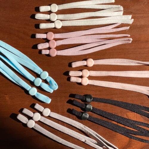 10 Pcs Mask Sewing Elastic Band Cord With Adjustable Buckle Stretchy Mask Earloop Lanyard Earmuff Rope DIY Making Supplies