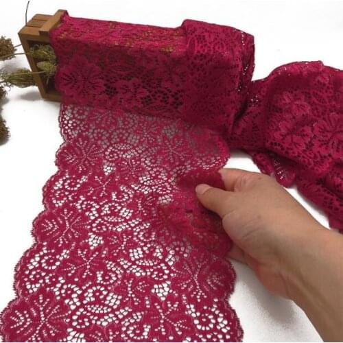 2 Meters Deep Red Lace Ribbon Elastic Lace Net Lace Trim Embroidered Lace Fabric DIY Sewing Home Decor Wedding Party Decoration