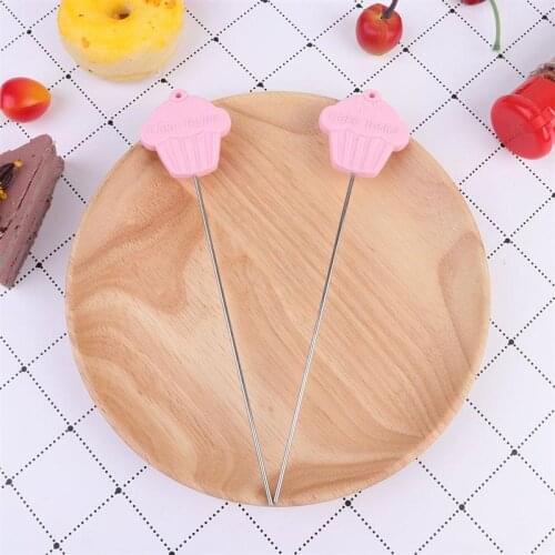 2PCS Stainless Steel Cake Tester Practical Biscuits Baking Test Needle Creative DIY Baking Tool for Cake Bread Muffin Testing