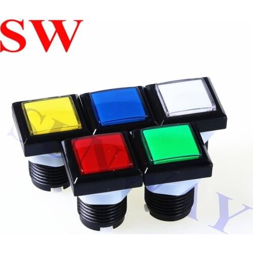 20PCS/Lot Arcade Game 32mm X 32mm Thread Dia Momentary Black Edge Square Push Button /illuminated push button with Micro Switch