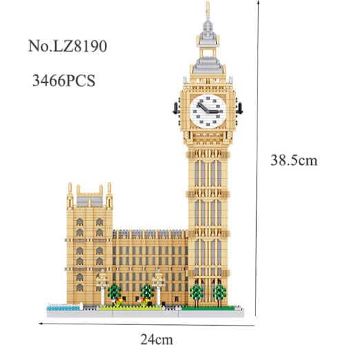 3466pcs DIY Classic Building Elizabeth Tower 3D Model Building Blocks City Street View Collectors Edition Assembled Toy Bricks
