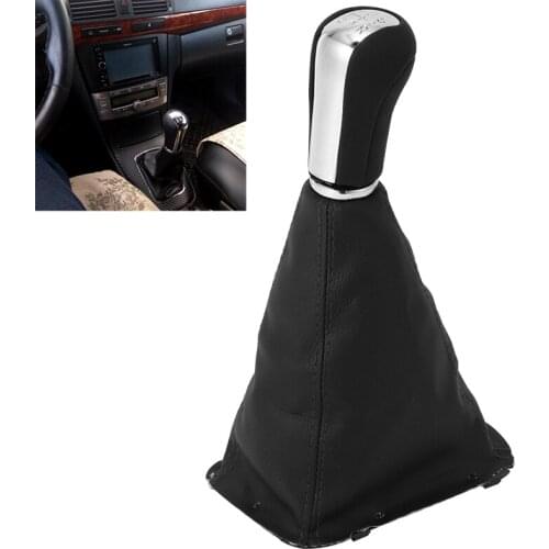 5 Speed Car PU Leather Gear Shift Knob Shifting Gear Cover Shift Gear Boot for Toyota Avensis T25 MK2 II 2003-2009