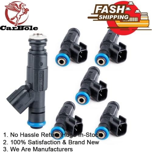 6Pcs Top Fuel Injectors Upgrade 4-Hole For Jeep Cherokee, Grand Cherokee, Wrangler w/4.0 L 6 Cylinder Motor 1999 - 2004