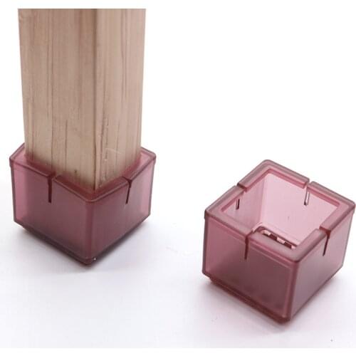 8Pcs Square chair leg caps rubber feet protector pads Non-slip Table Foot dust Cover Socks pipe plugs furniture leveling feet