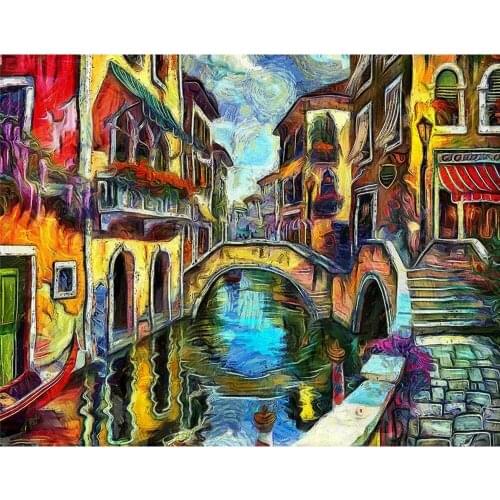 ARMYQZ Diamond Mosaic Cross Stitch Bridge Full Square Round Drill Home Decoration Diamond Painting Landscape Wall Art