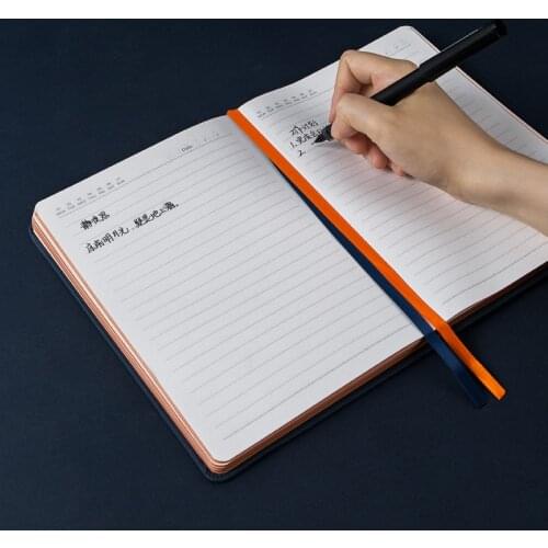 Fizz A5 Strap Leather Notebook 120 Pages Portable Bullet Journal Notepad Daily Business Planner Notebook Office Diary School