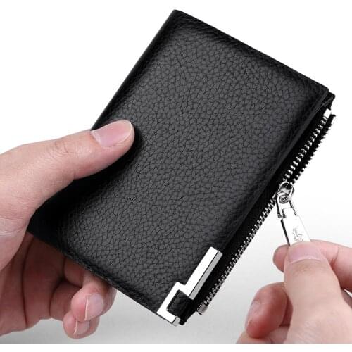 WilliamPOLO Brand Men Wallets Mini genuine leather Busines Card Holder Bank Credit Card ID Holders Male Coin Purse Men Wallet