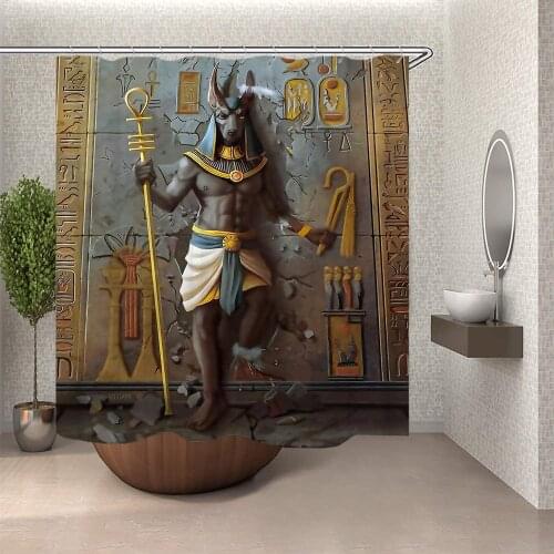 Ancient Egyptian style Pharaoh Sacrifice Kobold Shower curtain Windproof Bathroom layout Home decoration