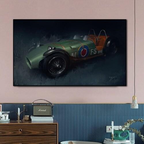 MONACO Lotus 7 Artwork Vintage Classic Racing Car Poster Print On Canvas Painting Home Decor Wall Art Picture For Living Room