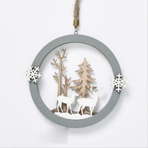 Creative Elk Double Deer Pendant Hanging Christmas Tree Decoration Holiday Gift Supplies Bedroom Furnishing Hanging Lighting