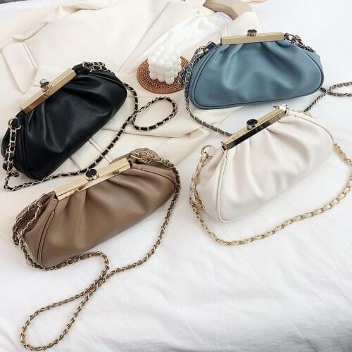 Small Chain PU Leather Crossbody Bags for Women 2020 Designer Shoulder Handbags Winter Branded Womens Outlet Hand Bag