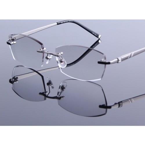 Fashion Gentleman Reading Glasses Rimless Eyeglasses Men Hyperopia Anti-reflective Coating Eyewear Male Presbyopic Glasses gafas